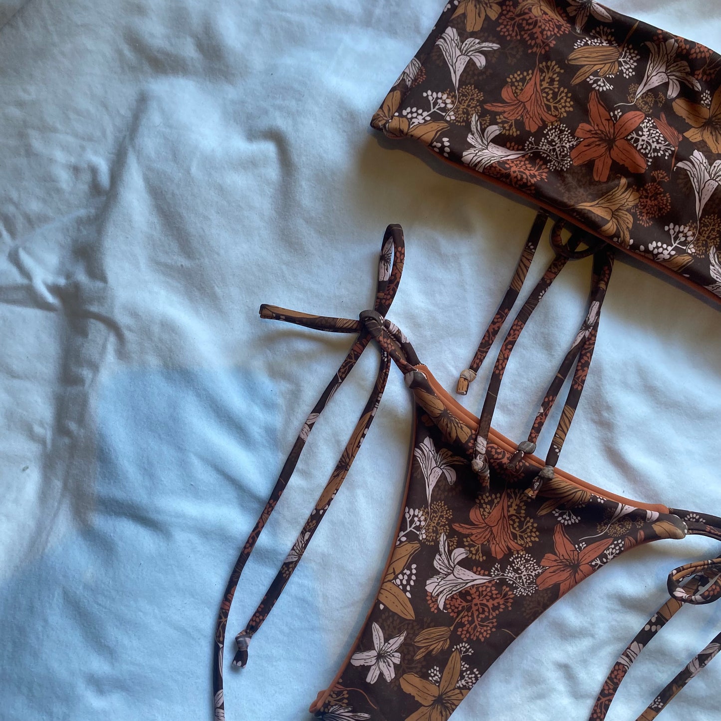 Drift Bandeau Top: Lily Brown x Terracotta