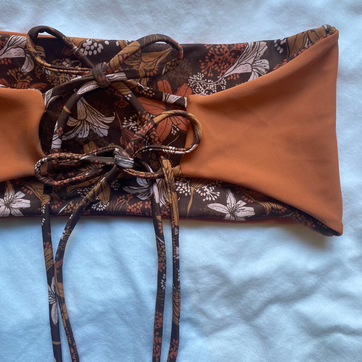 Drift Bandeau Top: Lily Brown x Terracotta