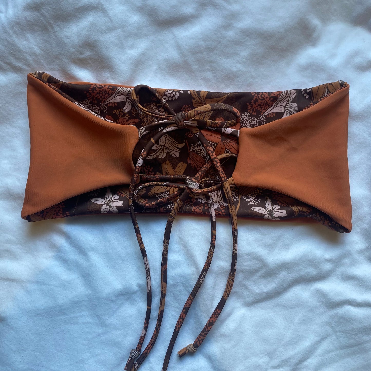 Drift Bandeau Top: Lily Brown x Terracotta